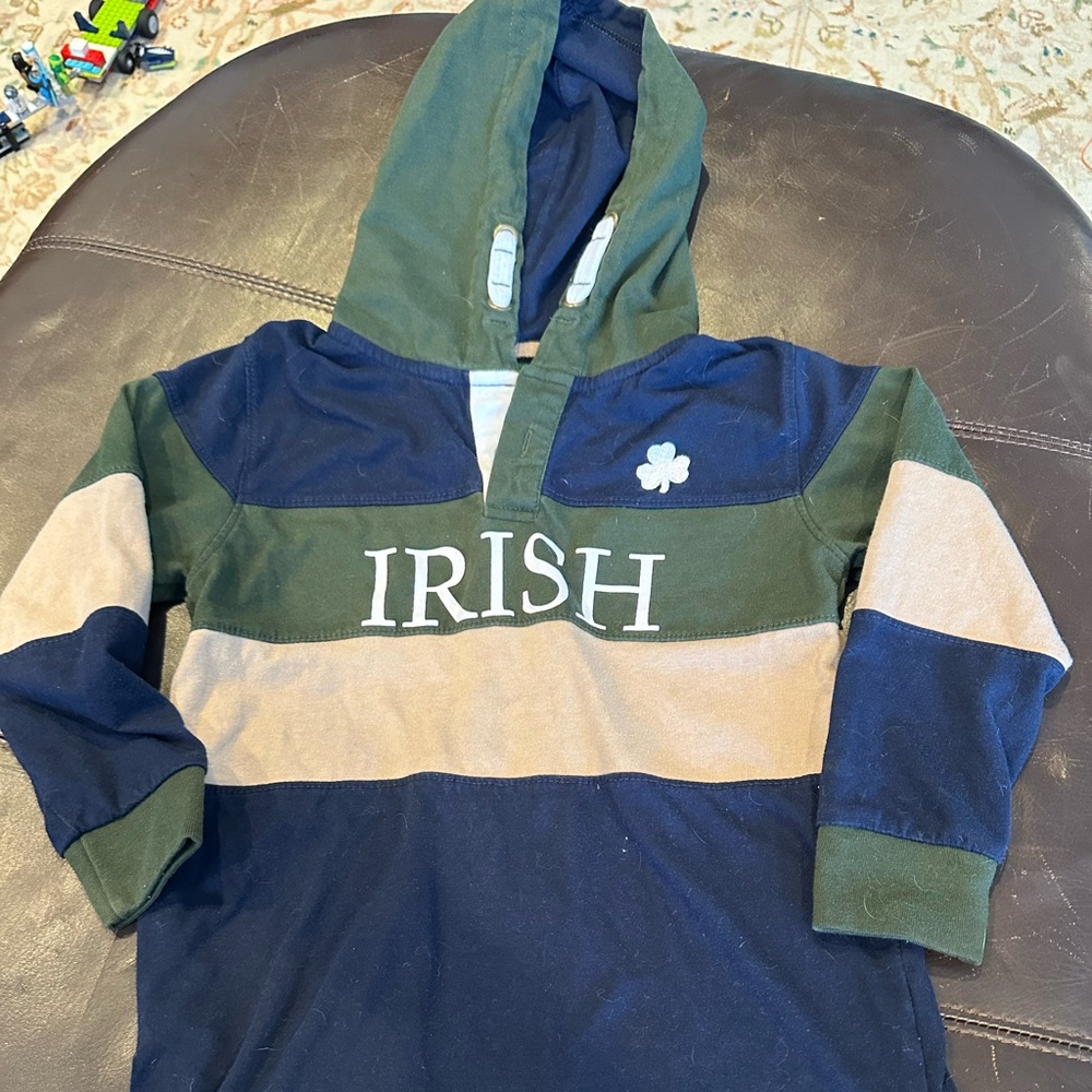 Boys hooded Irish rugby shirt